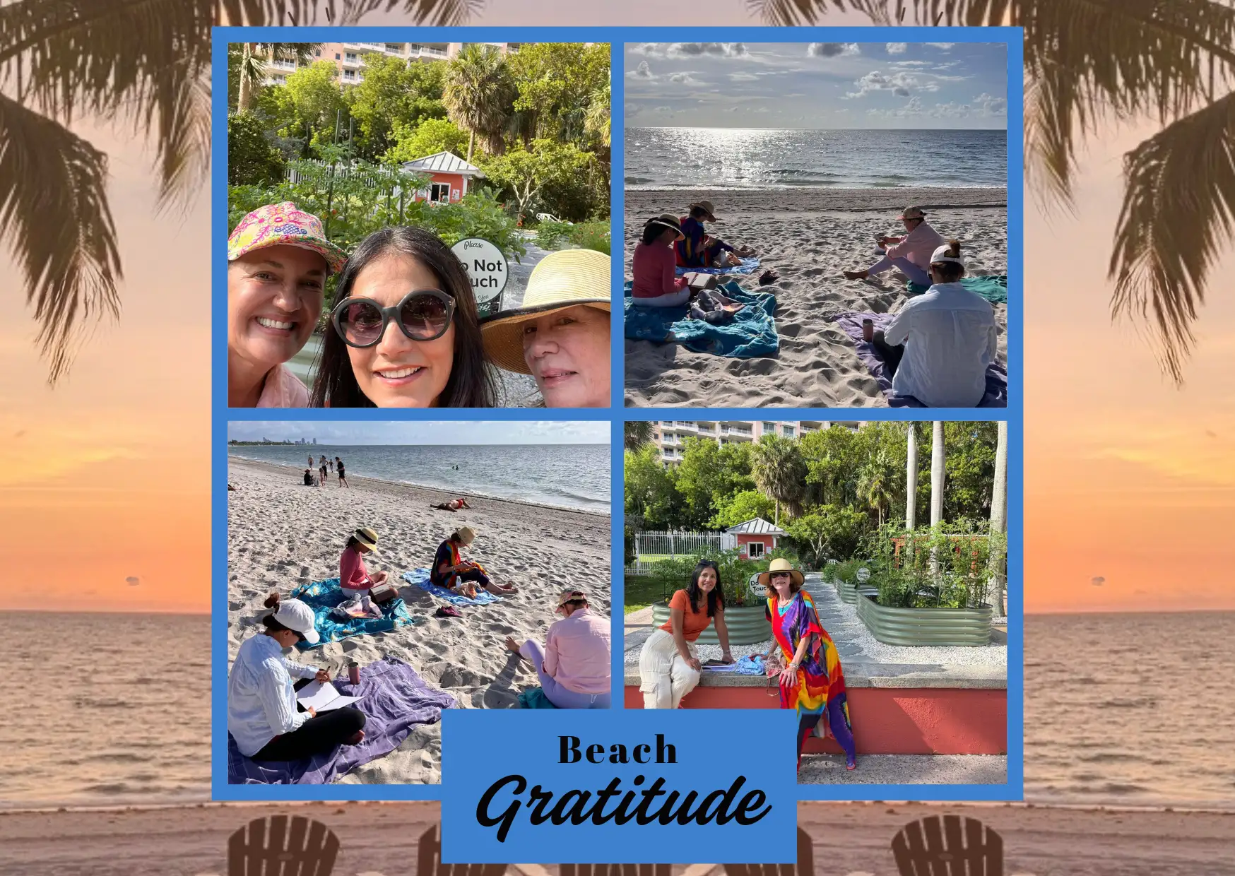 Beatriz Martinez-Peñalver leading a Beach Gratitude wellness event in Miami, FL.